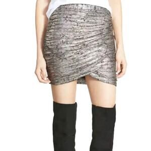 Astr the Label Foil Wrap Mini Skirt